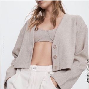 Zara 2 Piece Knit Bralette and Cardigan Set 🤎